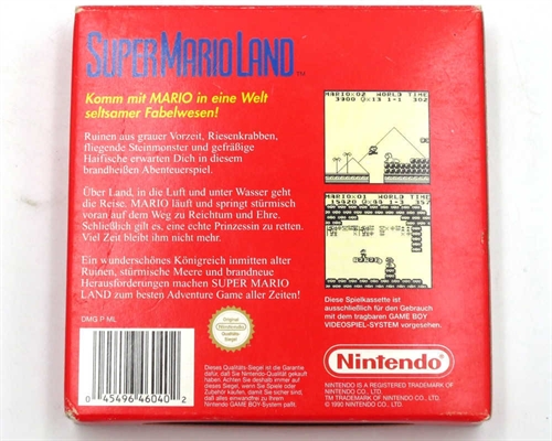 Super Mario Land - Nintendo Classics - Komplet I Æske - Gameboy Original (SCN) (B Grade) (Genbrug)